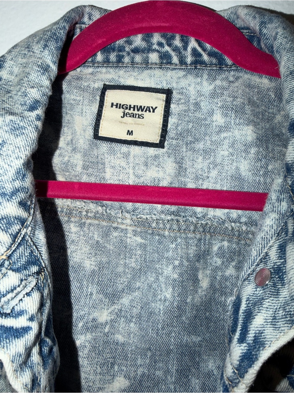 Highway Jeans - Acid Wash Light Blue Cropped Moto Denim Jacket - Women’s Medium - Picture 3 of 8